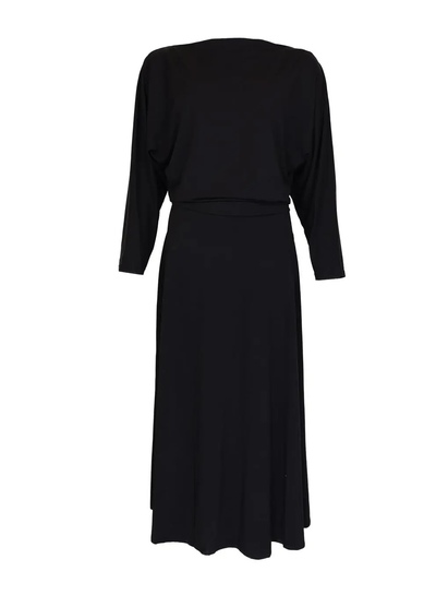Jersey Boatneck Dress Black - by TiMo