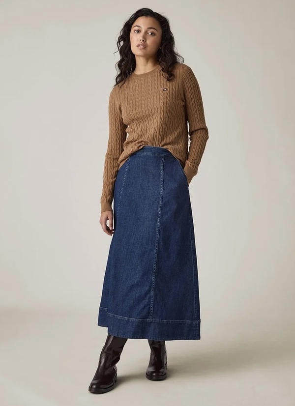 Midi denimskjørt, indigo