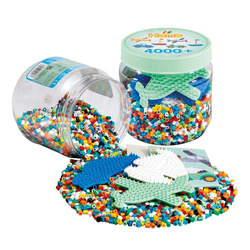 Hama Midi Beads 4000 pcs in Tub with pegboards Grøn boks - hama
