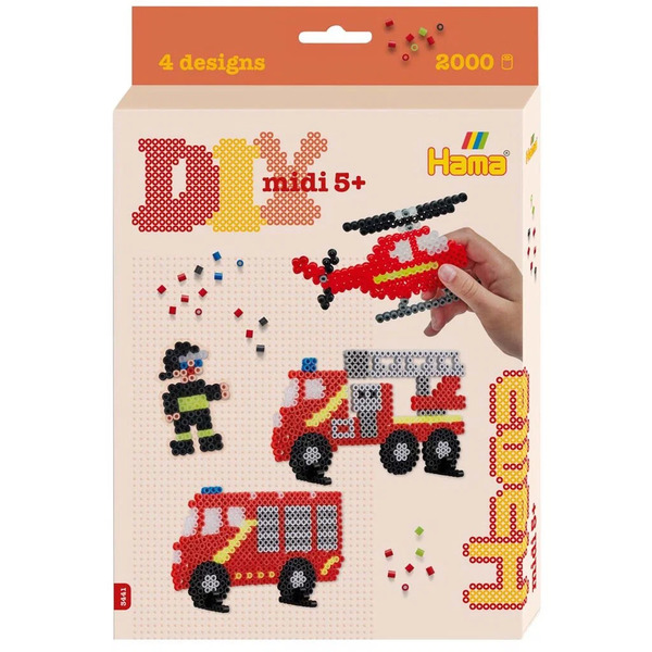 Hama Midi brannutrykning - perler og perlebrett - 2000 Midi perler