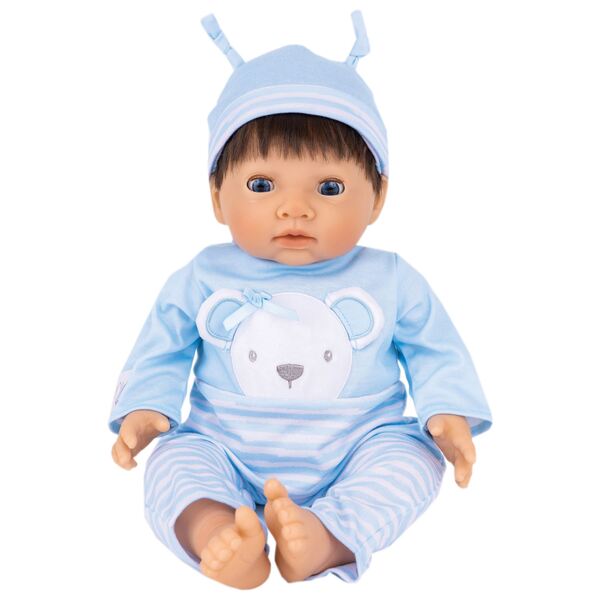 Tiny Treasures, Blue Bear Doll, Brown Hair