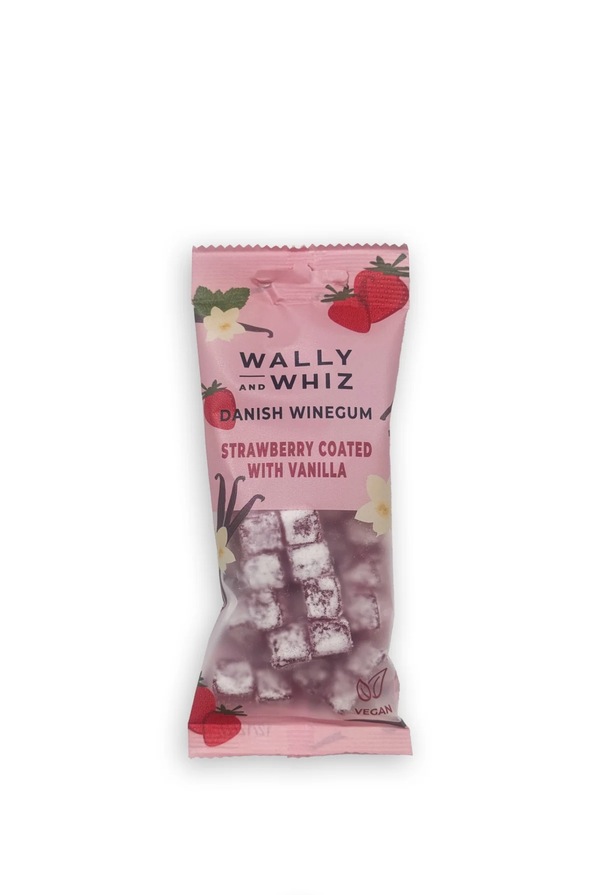 Wally and Whiz Vingummi - Strawberry With Vanilla, 56g