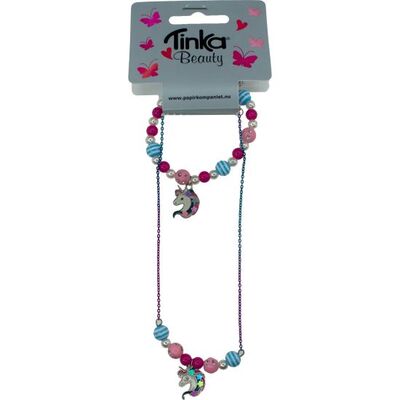  HALSKJEDE/ARMBÅND UNICORN BLÅ/ROSA TINKA BEAUTY HALSKJEDE/ARMBÅND UNICORN BLÅ/ROSA TINKA BEAUTY Unicorn blå og rosa - Tinka