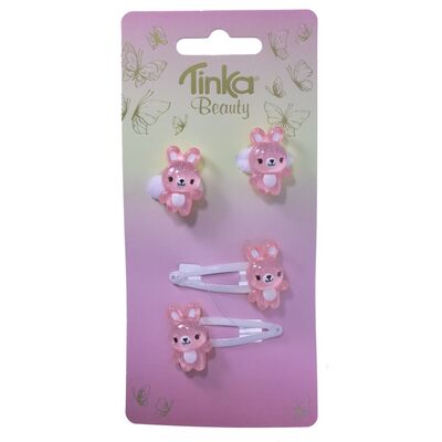  HÅRCLIPS/HÅRSTRIKK BUNNY ROSA TINKA BEAUTY  Hårsett - Tinka