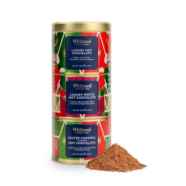 Forhåndsbestilling* Whittard Christmas Lux Hot Chocolate Stacking Tin 3x100g