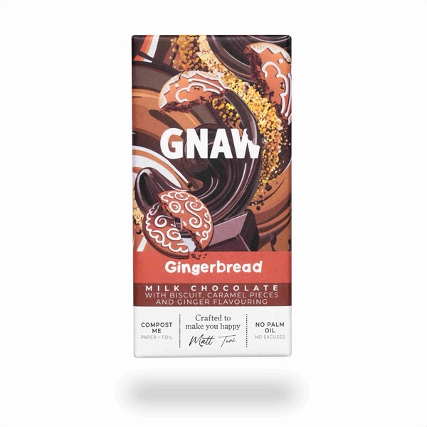 Forhåndsbestilling* GNAW Gingerbread Milk Chocolate Bar 80g
