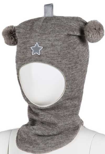 Kivat Balaclava ULL m/vindstopp Beige Stjerne - Kivat