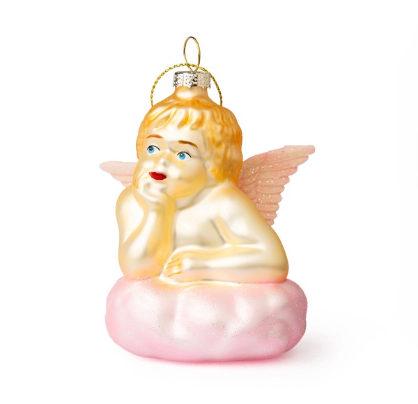HEIM - Glansbilde Engel Rosa Julekule 
