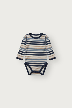 Body ULL med bambus innside Body Blå stripet - Hust & Claire