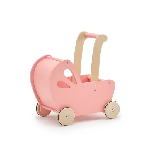Moover Dukkevogn rosa- bladmønster