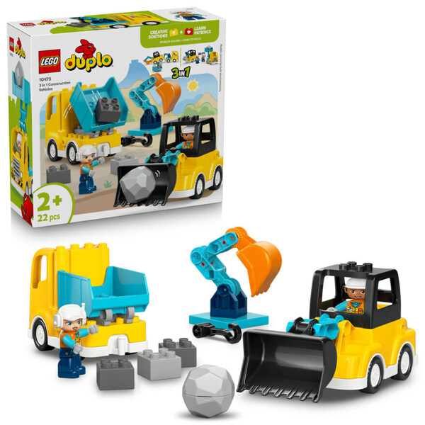  DUPLO LEGO 10475 3-i-1 Anleggskjøretøy