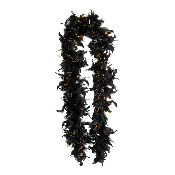 FEATHER BOA BLACK/GOLD 80G