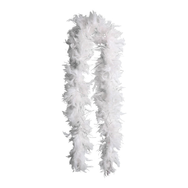 FEATHER BOA WHITE/SILVER 80G