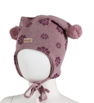 Kivat Knytelue ull 387L-17B/30 Rosa med blomster Rosa med blomster - Kivat