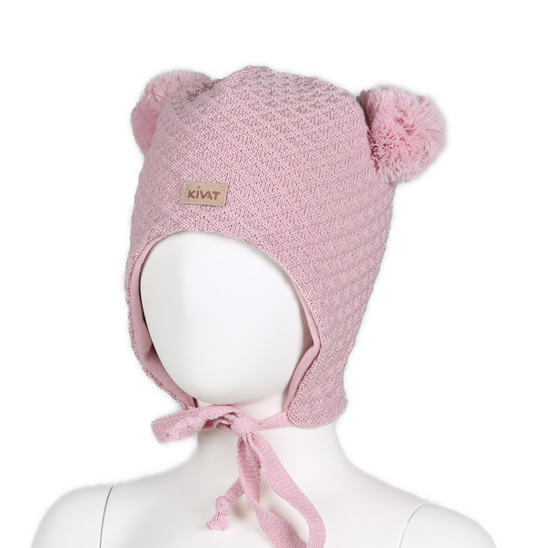 Kivat Knytelue ull 374L-16 rosa med kivat logo - Baby