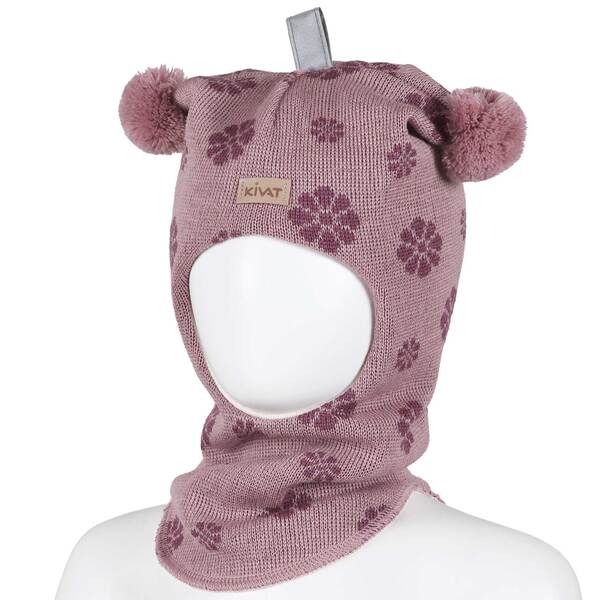 Kivat Balaklava i ull 509-17B/30 Lilla med blomster