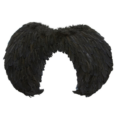 Englevinger sorte 60 x 44 cm Svart - Halloween