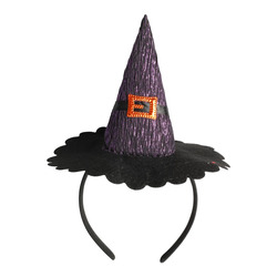 HEADBAND WITCH HAT PURPLE GLITTER Diadem Heksehatt - Halloween