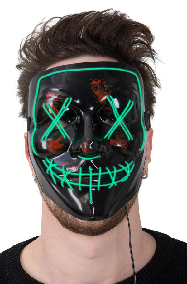 LED MASK HORROR GREEN