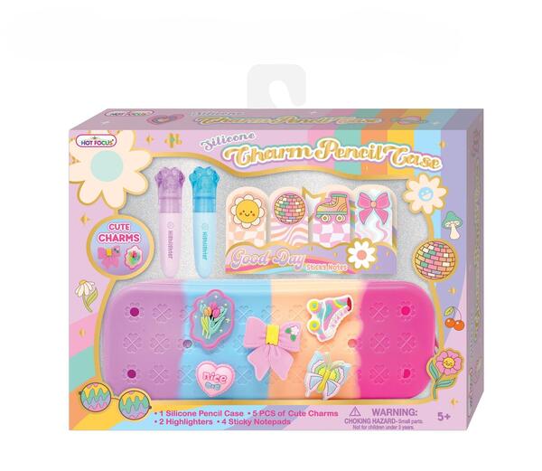 Hot Focus PENNAL I SILIKON M/CHARMS OG HIGHLIGHTER