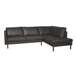 Perugia lounge sofa Mercey skinn right Dark grey - Trend Collection
