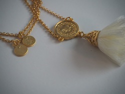 Gold Tassel Necklace long Ivory - Isle&Tribe