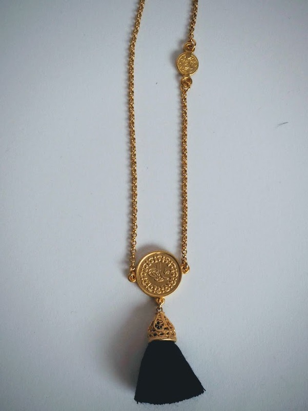 Gold Tassel Necklace long