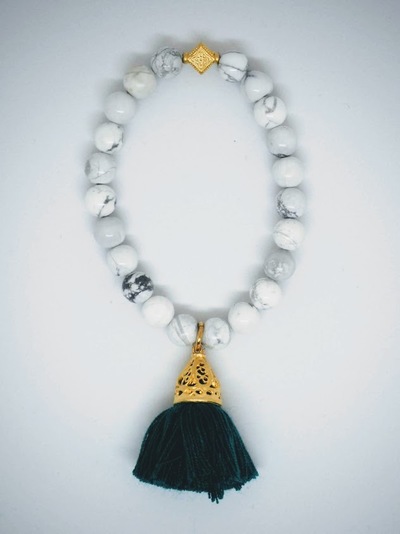 Gold Leilani Tassel Bracelet Jade - Isle&Tribe