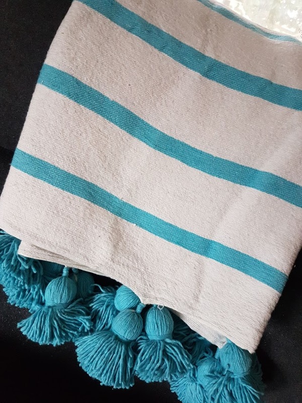 Pom pom teppe Bomull