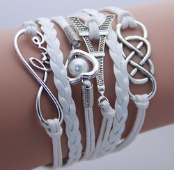 Armbånd, Leather Love hvit - BZ Fashion Jewelry